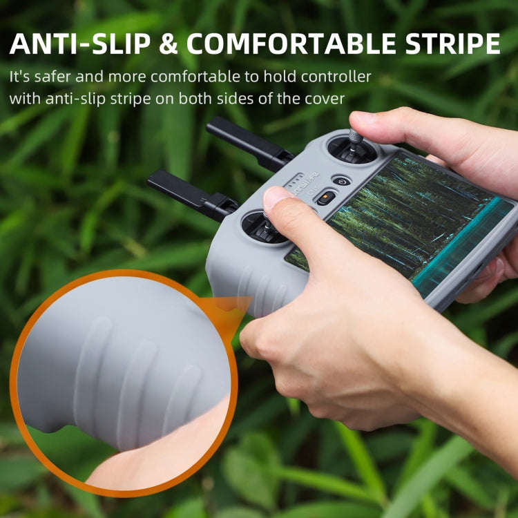 For DJI RC 2 Sunnylife Remote Control Shockproof Anti-scratch Silicone Case(Black)