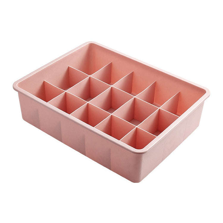 Contrast Color Underwear Storage Box Multi-Gate Plastic Bra Socks Storage Box 15 Grids without Co...