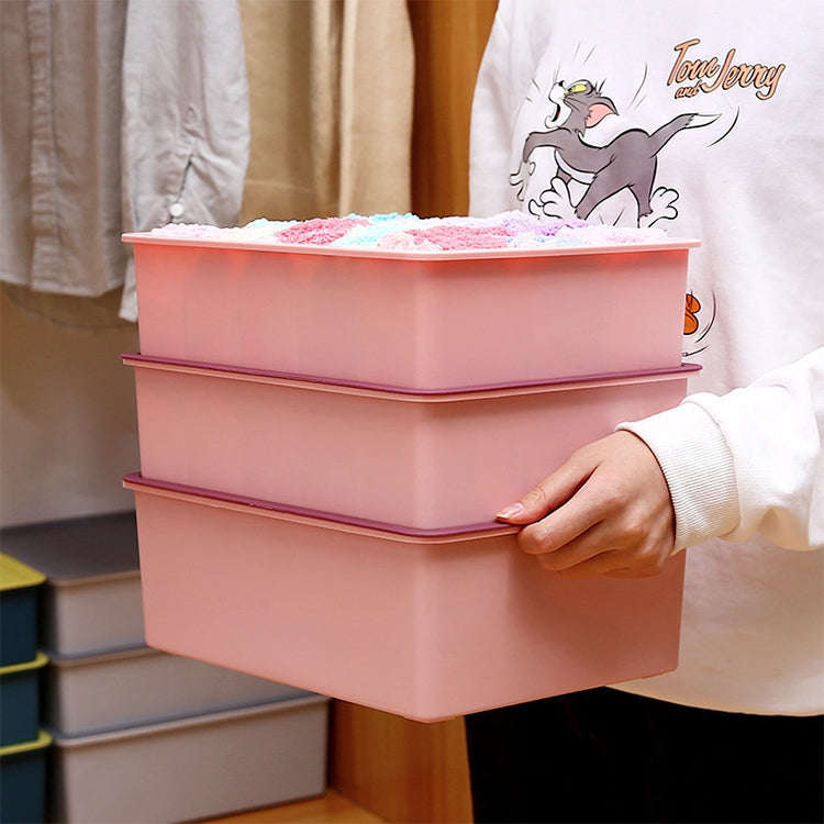 Contrast Color Underwear Storage Box Multi-Gate Plastic Bra Socks Storage Box 15 Grids without Co...