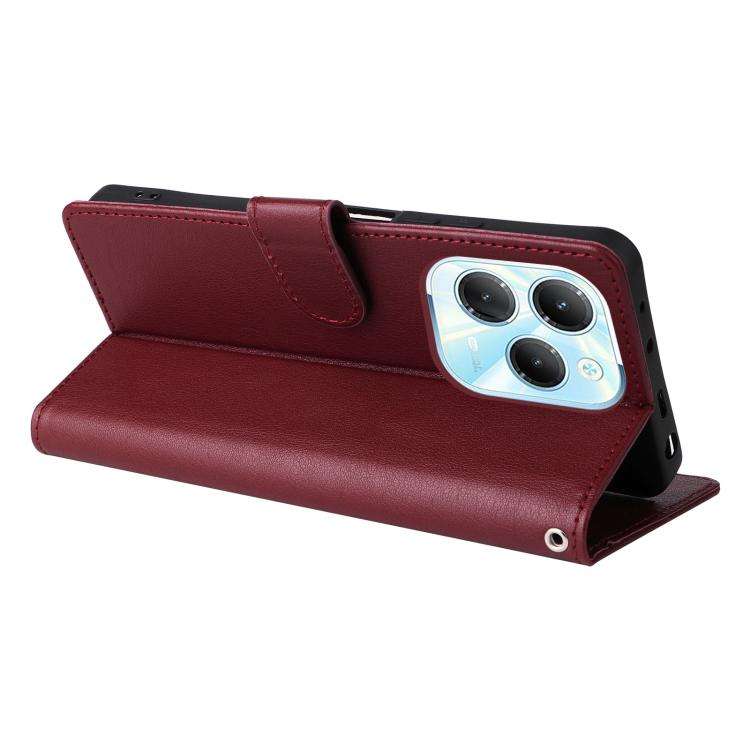 For Infinix Hot 40 / 40 Pro 3-Card Slots Multifunctional Leather Phone Case(Wine Red)