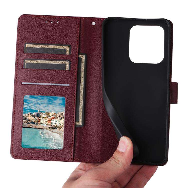 For Infinix Hot 40 / 40 Pro 3-Card Slots Multifunctional Leather Phone Case(Wine Red)