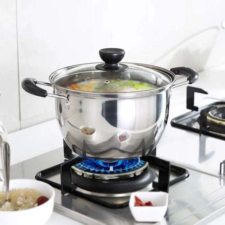Single Layer 26cm Stainless Steel Thickened Soup Pot Small Stew Pot Induction Gas Stove Universal...