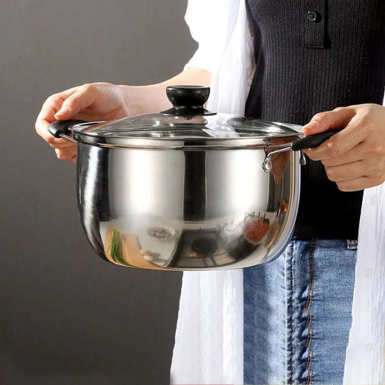 Single Layer 26cm Stainless Steel Thickened Soup Pot Small Stew Pot Induction Gas Stove Universal...
