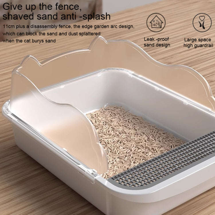 Semi-closed Cat-ear Baffle Cat Litter Basin Deodorization Cat Toilet, Size:Small Size(Random Color)