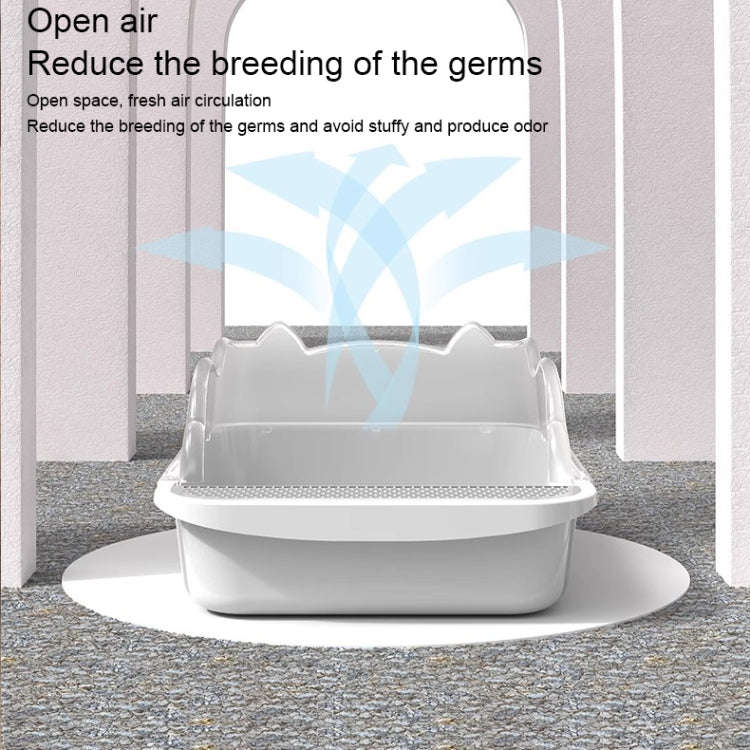Semi-closed Cat-ear Baffle Cat Litter Basin Deodorization Cat Toilet, Size:Small Size(Random Color)