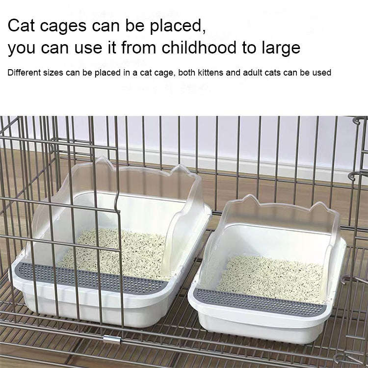 Semi-closed Cat-ear Baffle Cat Litter Basin Deodorization Cat Toilet, Size:Large Size(Random Color)
