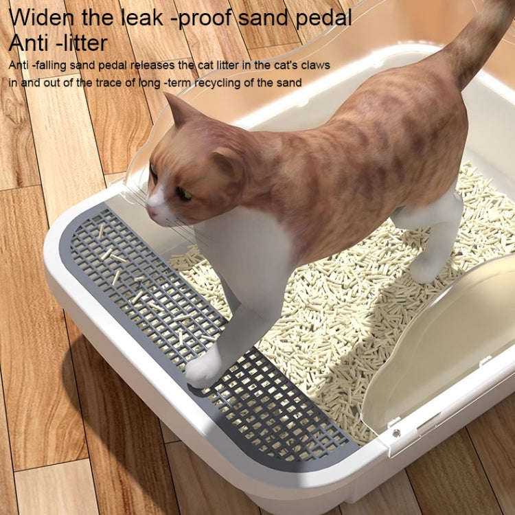 Semi-closed Cat-ear Baffle Cat Litter Basin Deodorization Cat Toilet, Size:Large Size(Random Color)