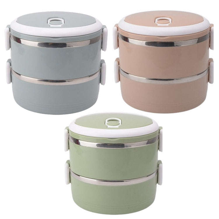 Dual-Layer 1.4L Stainless Steel Insulation Container Lunch Box Food Bento Box(Random Color Delivery)