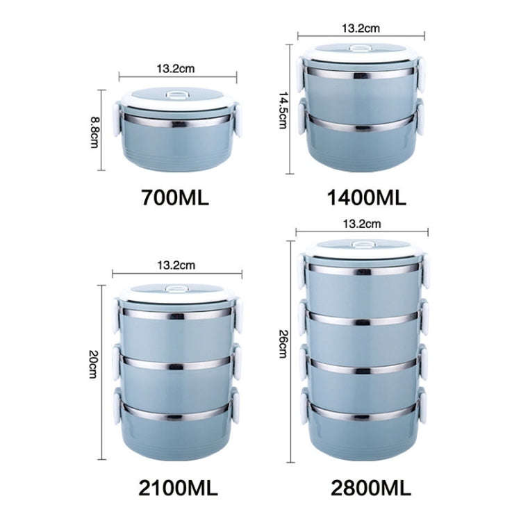 Dual-Layer 1.4L Stainless Steel Insulation Container Lunch Box Food Bento Box(Random Color Delivery)