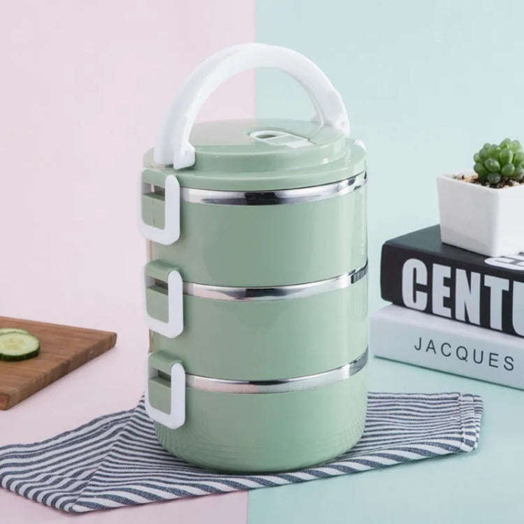Dual-Layer 1.4L Stainless Steel Insulation Container Lunch Box Food Bento Box(Random Color Delivery)