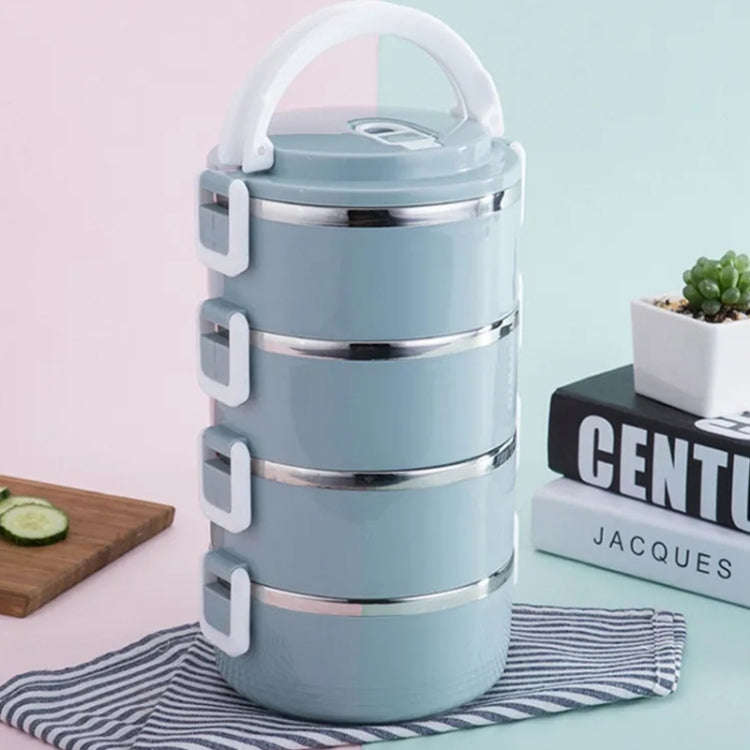 Dual-Layer 1.4L Stainless Steel Insulation Container Lunch Box Food Bento Box(Random Color Delivery)
