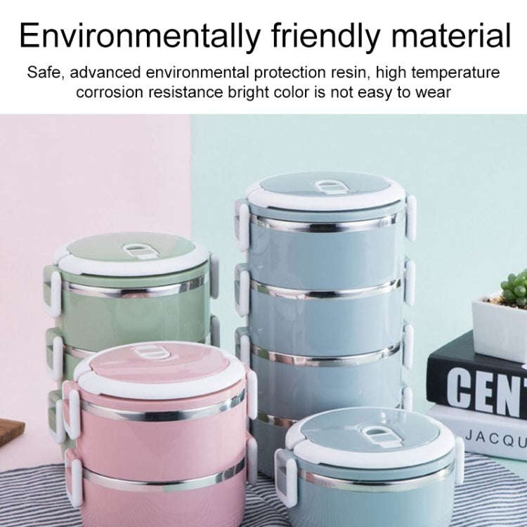 Dual-Layer 1.4L Stainless Steel Insulation Container Lunch Box Food Bento Box(Random Color Delivery)