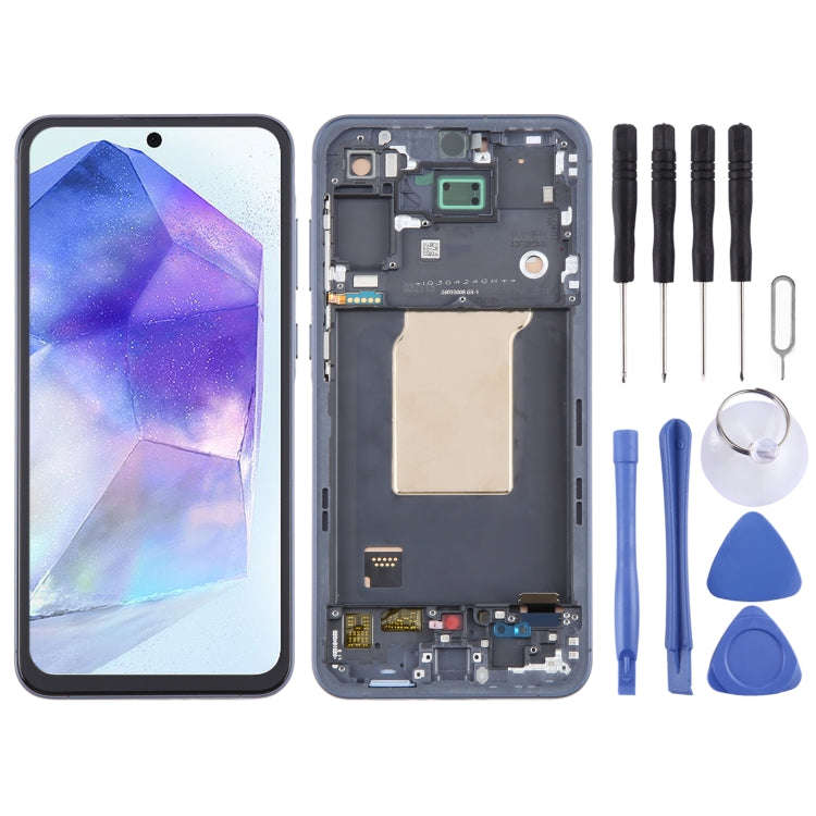 For Samsung Galaxy A55 SM-A556B TFT LCD Screen Digitizer Full Assembly with Frame, Not Supporting...