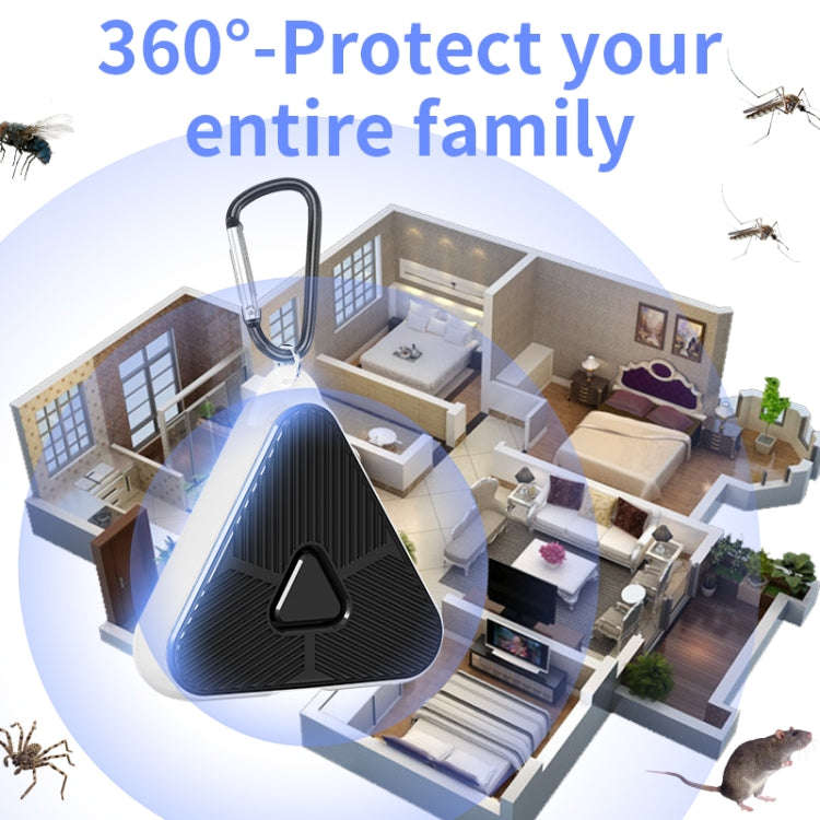 709 Outdoor Camping Ultrasonic Portable Mosquito Repeller(Black)