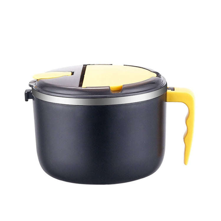304 Stainless Steel Instant Noodle Bowl Student Lunch Box(Black)