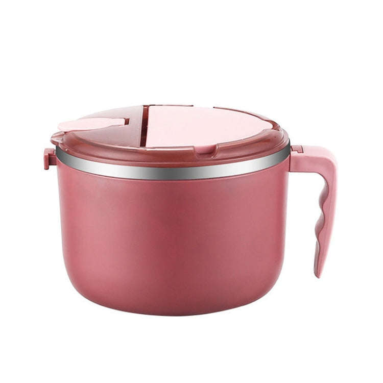 304 Stainless Steel Instant Noodle Bowl Student Lunch Box(Coral Pink)