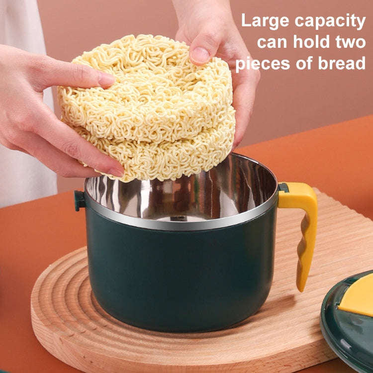304 Stainless Steel Instant Noodle Bowl Student Lunch Box(Coral Pink)