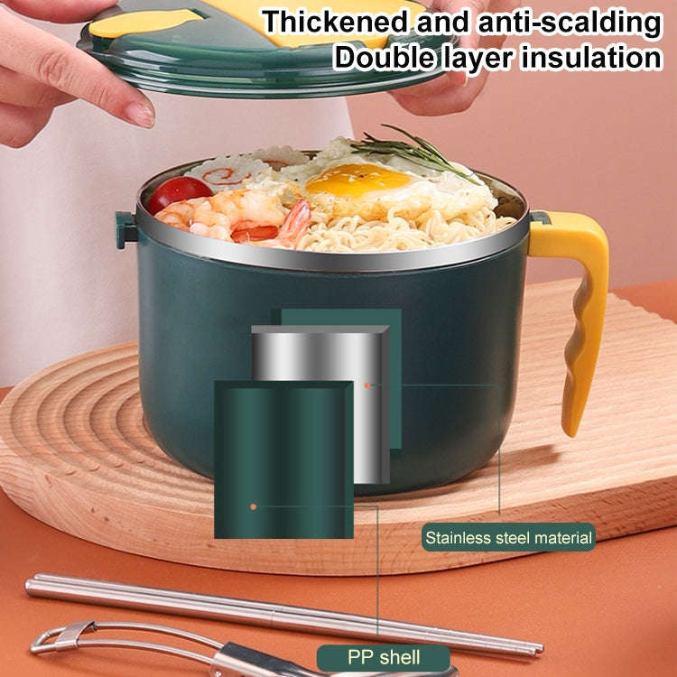 304 Stainless Steel Instant Noodle Bowl Student Lunch Box(Coral Pink)
