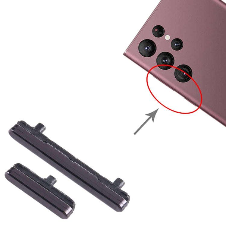 For Samsung Galaxy S22 Ultra 5G SM-S908 10pcs Power Button + Volume Control Button(Black)