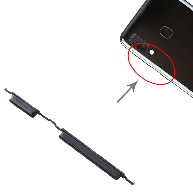 For Samsung Galaxy A20E SM-A202 10pcs Power Button + Volume Control Button(Black)
