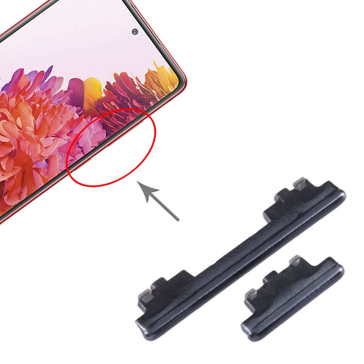 For Samsung Galaxy S20 FE SM-G780 10pcs Power Button + Volume Control Button(Black)