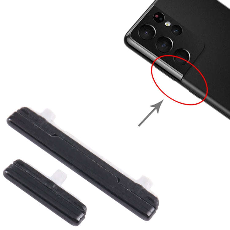 For Samsung Galaxy S21 Ultra 5G SM-G998 10pcs Power Button + Volume Control Button(Black)