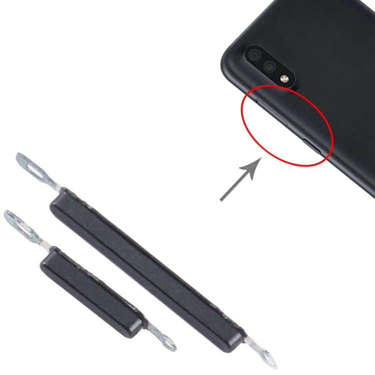 For Samsung Galaxy M01s SM-M01 10pcs Power Button + Volume Control Button(Black)