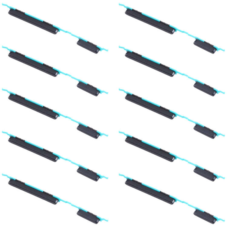 For Samsung Galaxy M30s SM-M307 10pcs Power Button + Volume Control Button(Black)