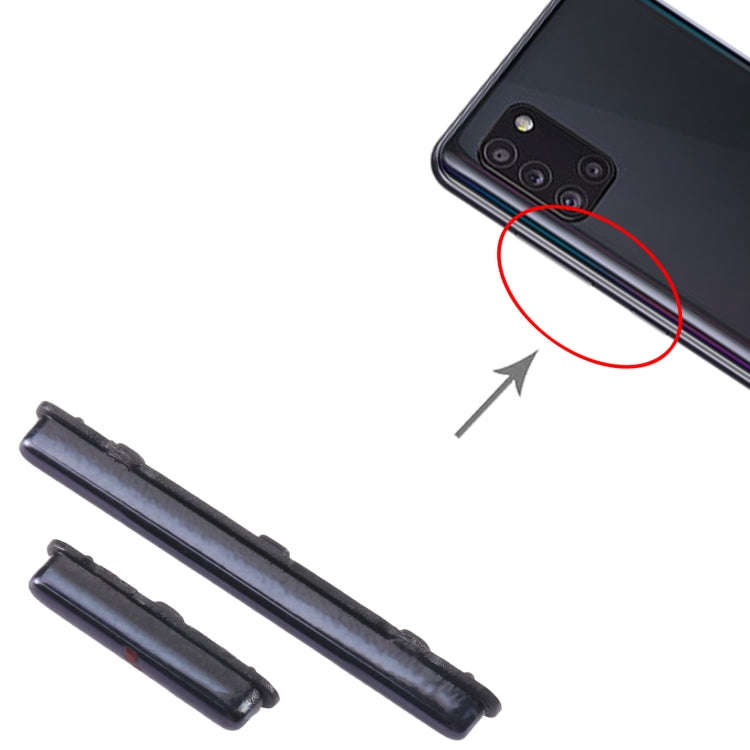 For Samsung Galaxy A31 SM-A315 10pcs Power Button + Volume Control Button(Black)