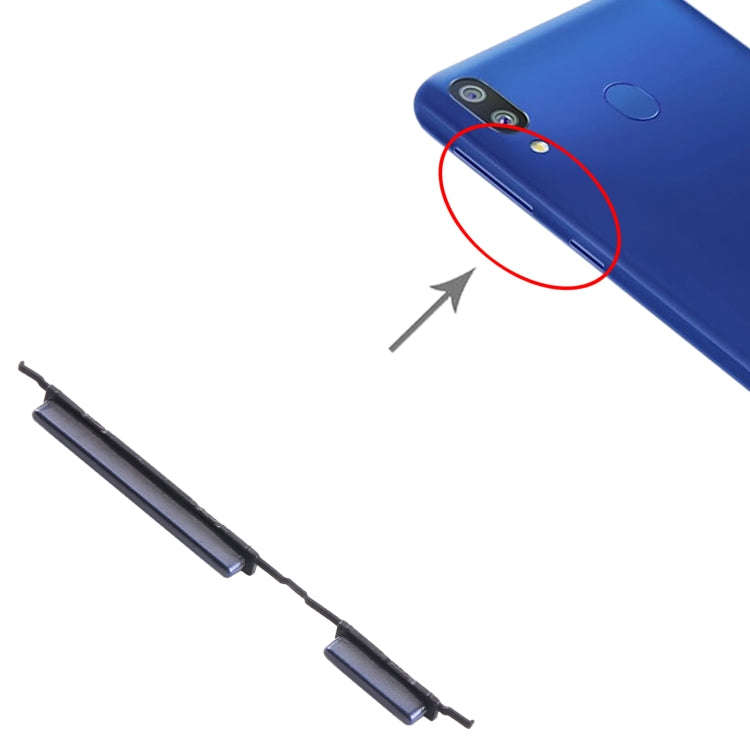 For Samsung Galaxy M10 SM-M105 10pcs Power Button + Volume Control Button(Black)