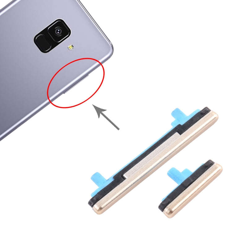 For Samsung Galaxy A8+ 2018 SM-A730 10pcs Power Button + Volume Control Button(Gold)