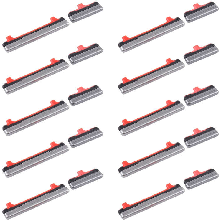 For Samsung Galaxy Note10 Lite SM-N770 10pcs Power Button + Volume Control Button(Grey)