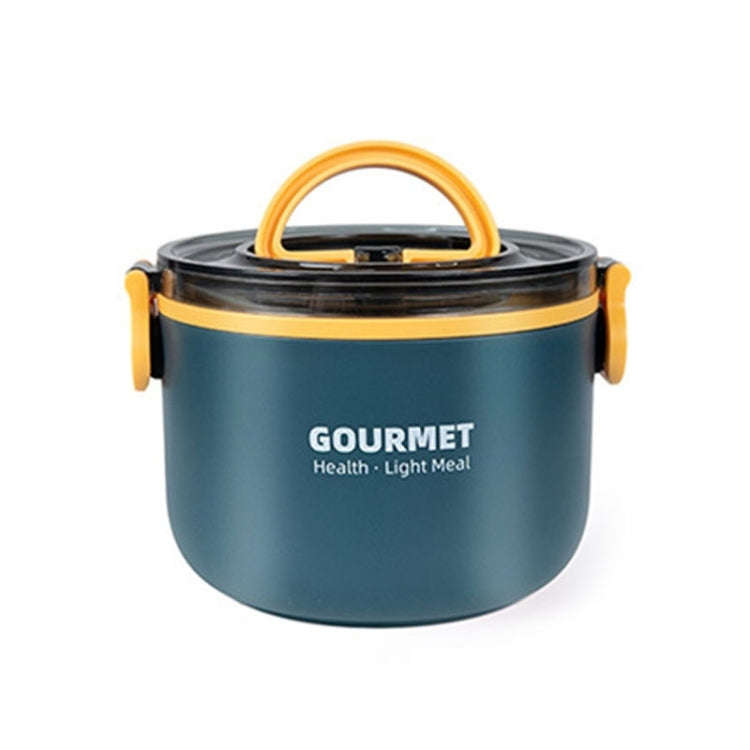 Single-Layer 1000ml 304 Stainless Steel Insulated Bowl Student Plastic Shell Lunch Box(Blue)