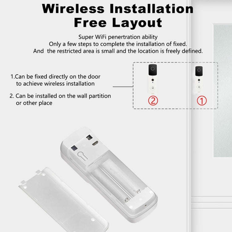 T30 Tuya Smart WiFi Visual Dingdong Doorbell with Battery Supports Two-Way Intercom & Night Visio...