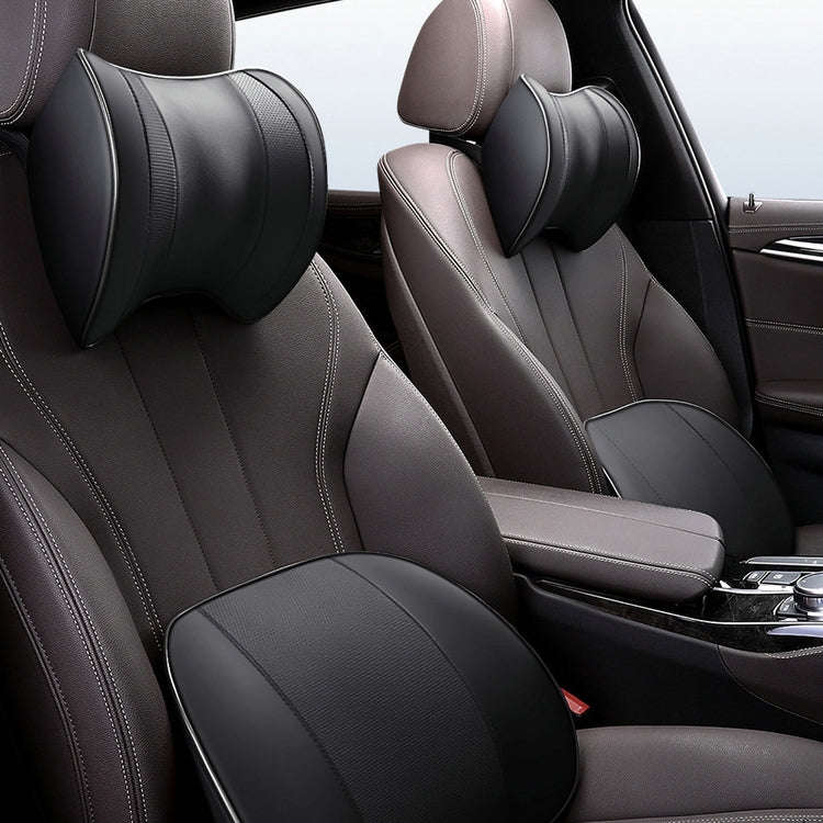 Car Headrest Cushion Car Seat Pillows Neck Protectors Memory Cotton Pillow(Coffee)