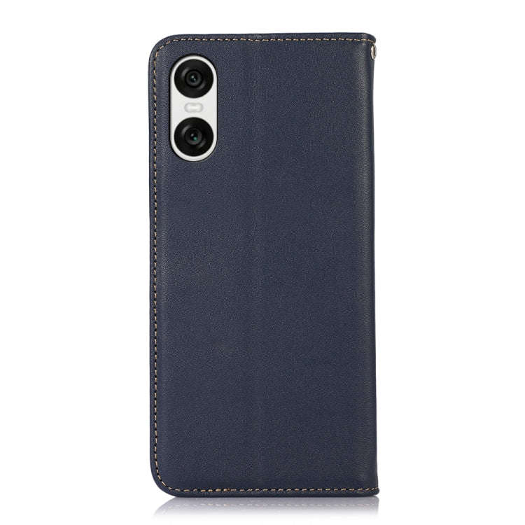 For Sony Xperia 10 VI KHAZNEH Nappa Top Layer Cowhide Leather Phone Case(Blue)