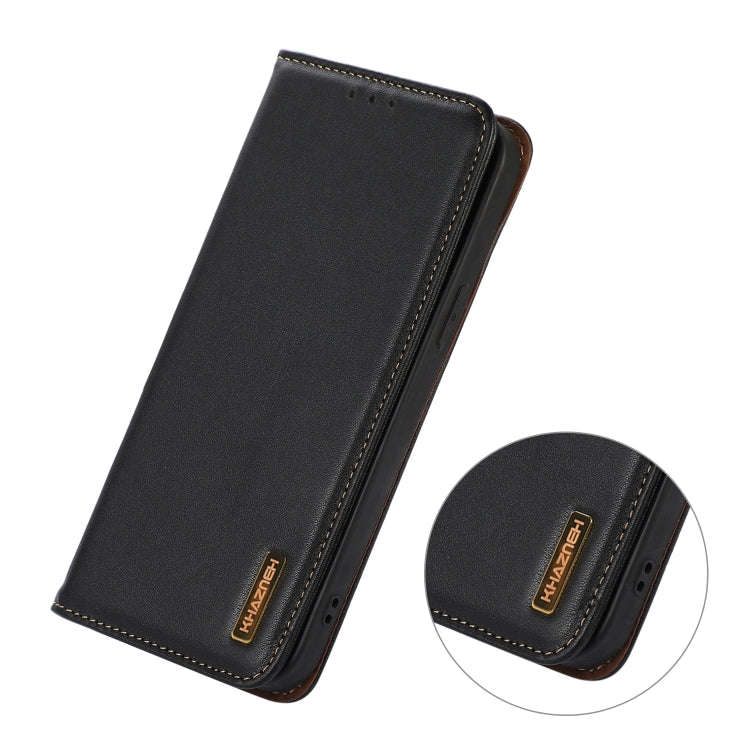 For Sony Xperia 10 VI KHAZNEH Nappa Top Layer Cowhide Leather Phone Case(Black)