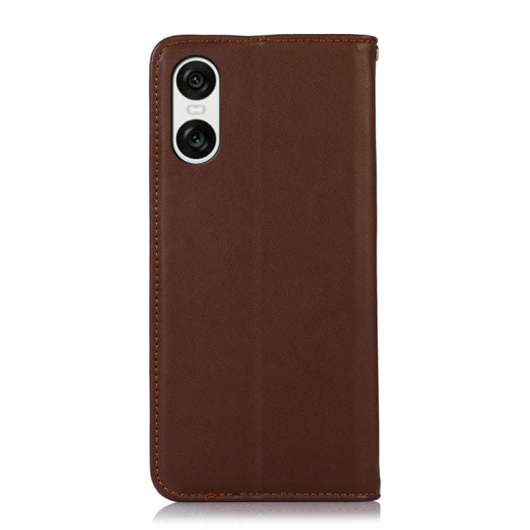 For Sony Xperia 10 VI KHAZNEH Nappa Top Layer Cowhide Leather Phone Case(Brown)