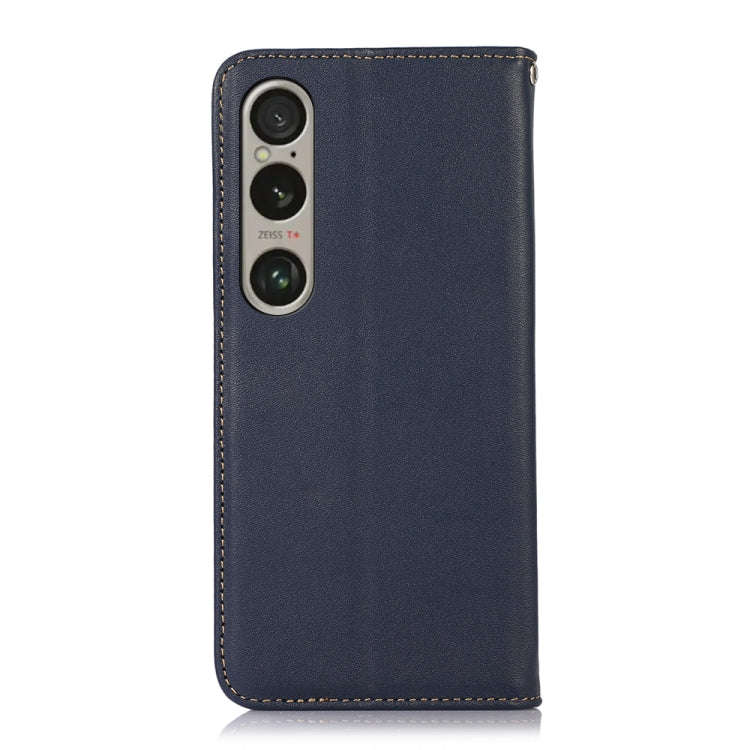 For Sony Xperia 1 VI KHAZNEH Nappa Top Layer Cowhide Leather Phone Case(Blue)