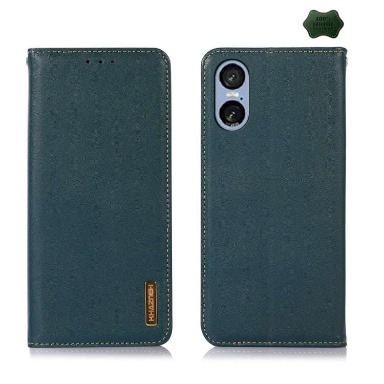 For Sony Xperia 5 VI KHAZNEH Nappa Top Layer Cowhide Leather Phone Case(Green)