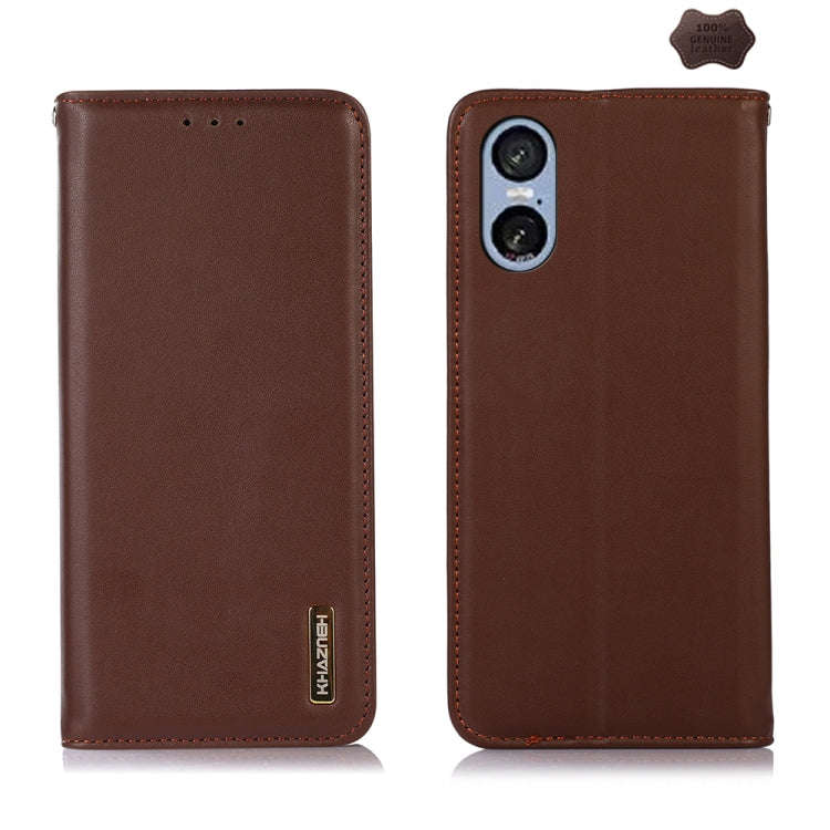 For Sony Xperia 5 VI KHAZNEH Nappa Top Layer Cowhide Leather Phone Case(Brown)