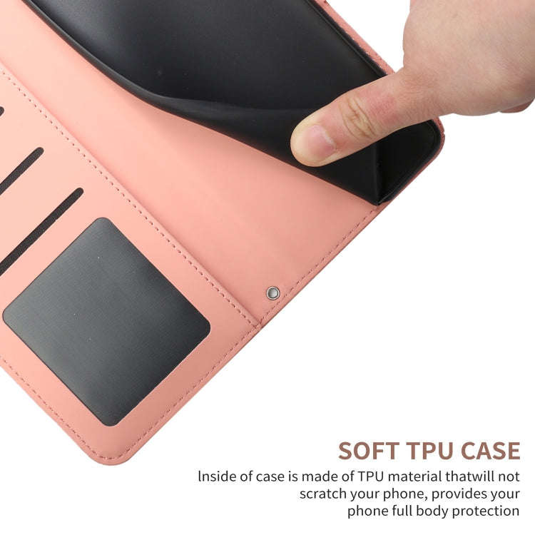 For Honor X6b HT03 Skin Feel Butterfly Embossed Flip Leather Phone Case(Pink)