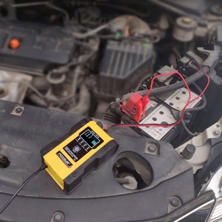 FOXSUR 12V-24V Car Motorcycle Repair Battery Charger AGM Charger Color:Yellow(US Plug)