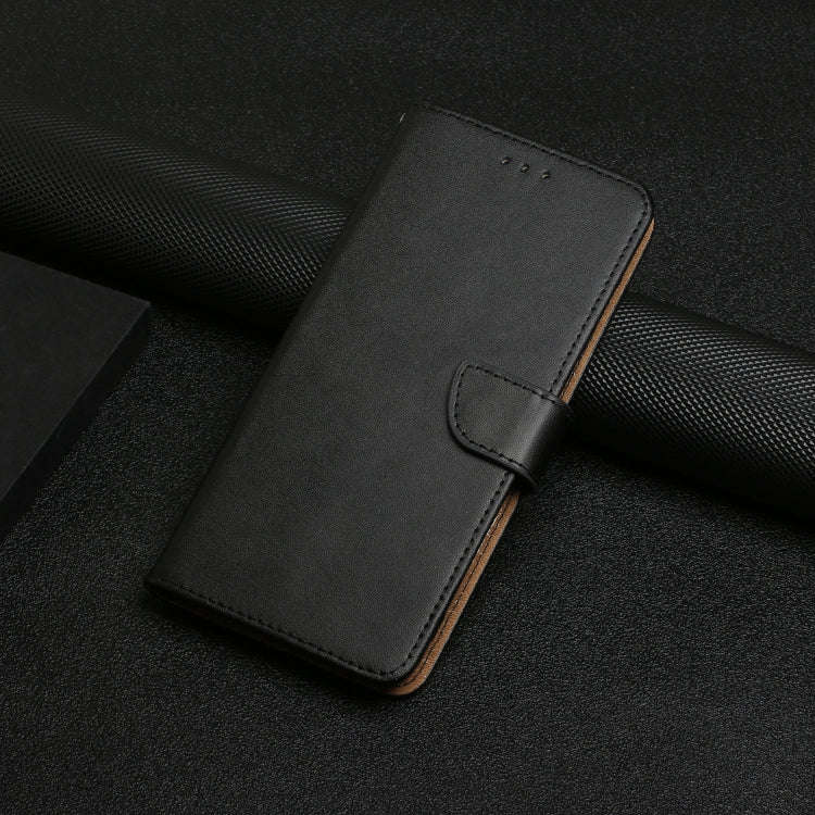 For Honor X6b HT02 Genuine Leather Fingerprint-proof Flip Phone Case(Black)