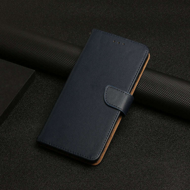 For Honor X6b HT02 Genuine Leather Fingerprint-proof Flip Phone Case(Blue)