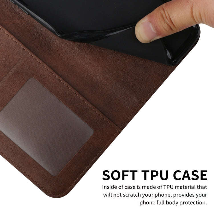 For Motorola Edge 2024 Stitching Calf Texture Buckle Leather Phone Case(Brown)