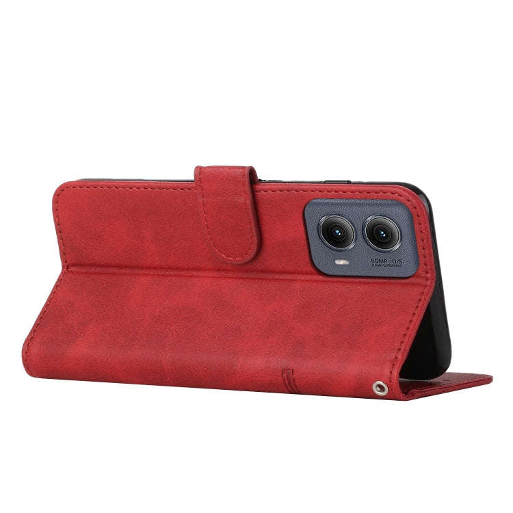 For Motorola Edge 2024 Stitching Calf Texture Buckle Leather Phone Case(Red)