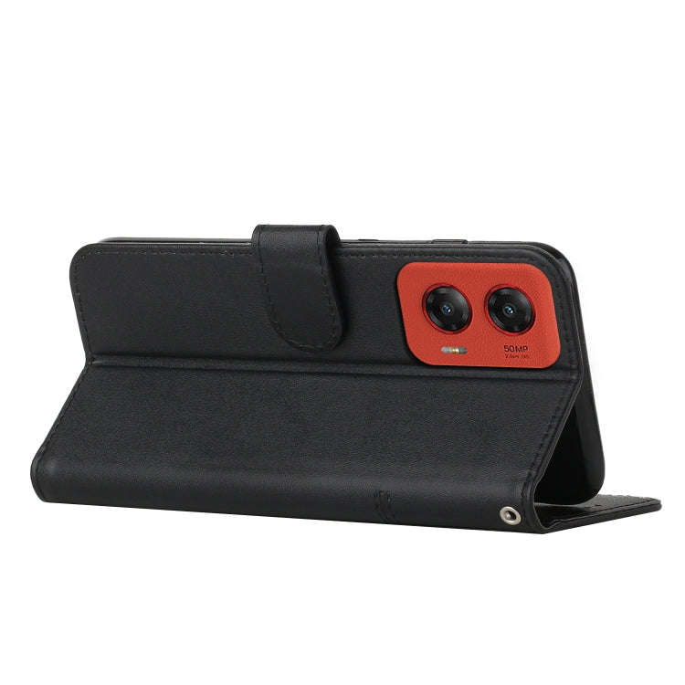 For Motorola Moto G Stylus 5G 2024 Stitching Calf Texture Buckle Leather Phone Case(Black)