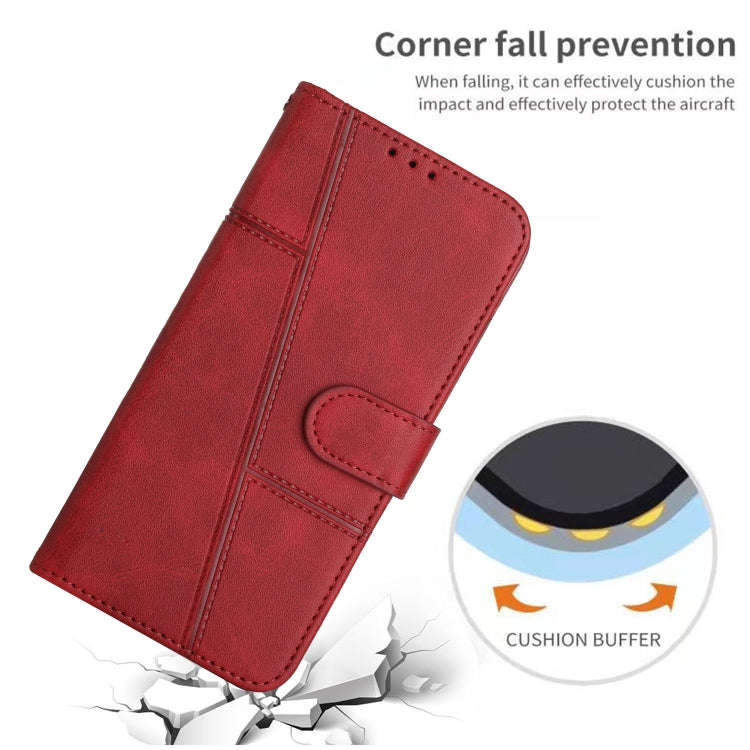 For Motorola Moto G Stylus 5G 2024 Stitching Calf Texture Buckle Leather Phone Case(Red)