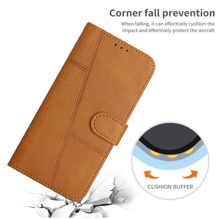 For Motorola Moto X50 Ultra Stitching Calf Texture Buckle Leather Phone Case(Yellow)